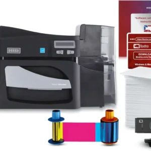 Fargo DTC4500e Dual Sided ID Card Printer & Complete Supplies Package with Bodno ID Software – Bronze Edition