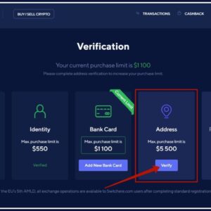 Switchere Verified Account – Perfect for (CC to BTC Cashouts)